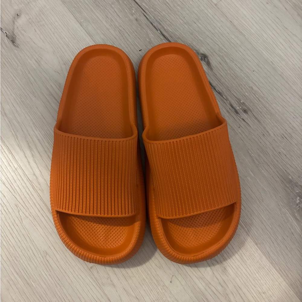 Orange Slide Sandals